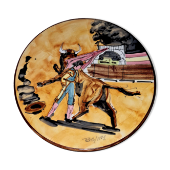 Vintage bullfighting dish