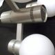 Chandelier suspended three lights 1970 white opaline brushed alu