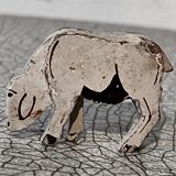 Wooden figurine, farm animals, the sheep. Vintage toy.