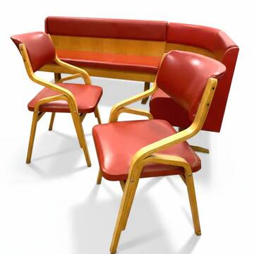 Banc et 2 chaises Ludvík Volák rétro vintage du milieu du siècle, 1970