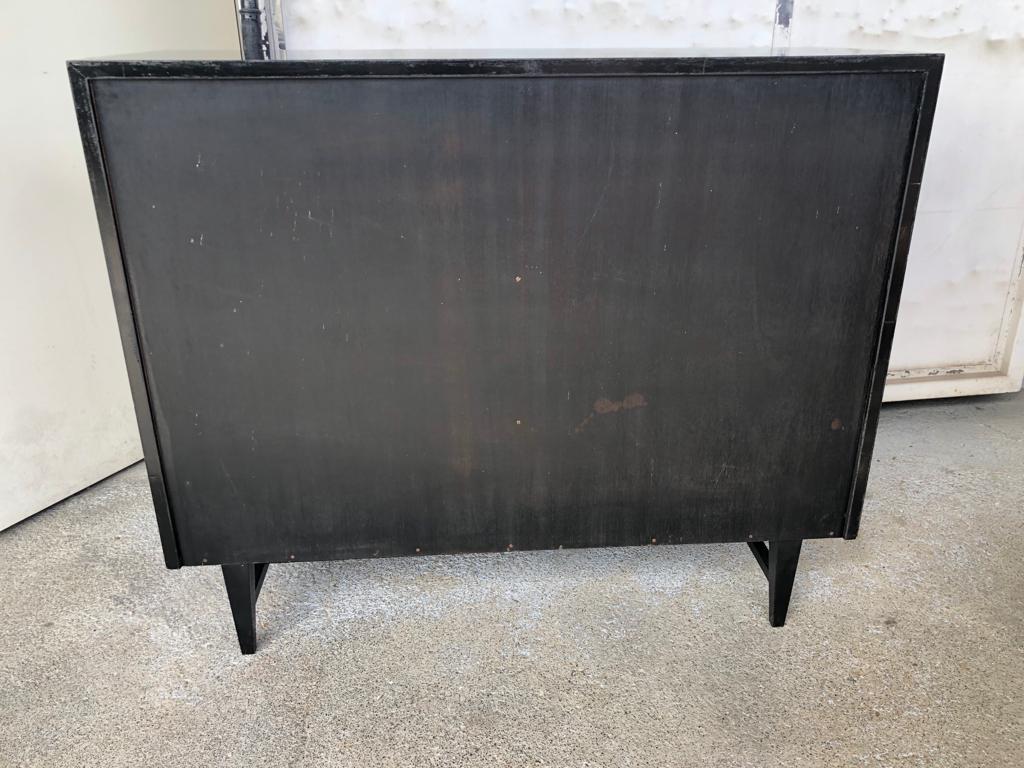Vintage black lacquered buffet and wood Maurice Flachet