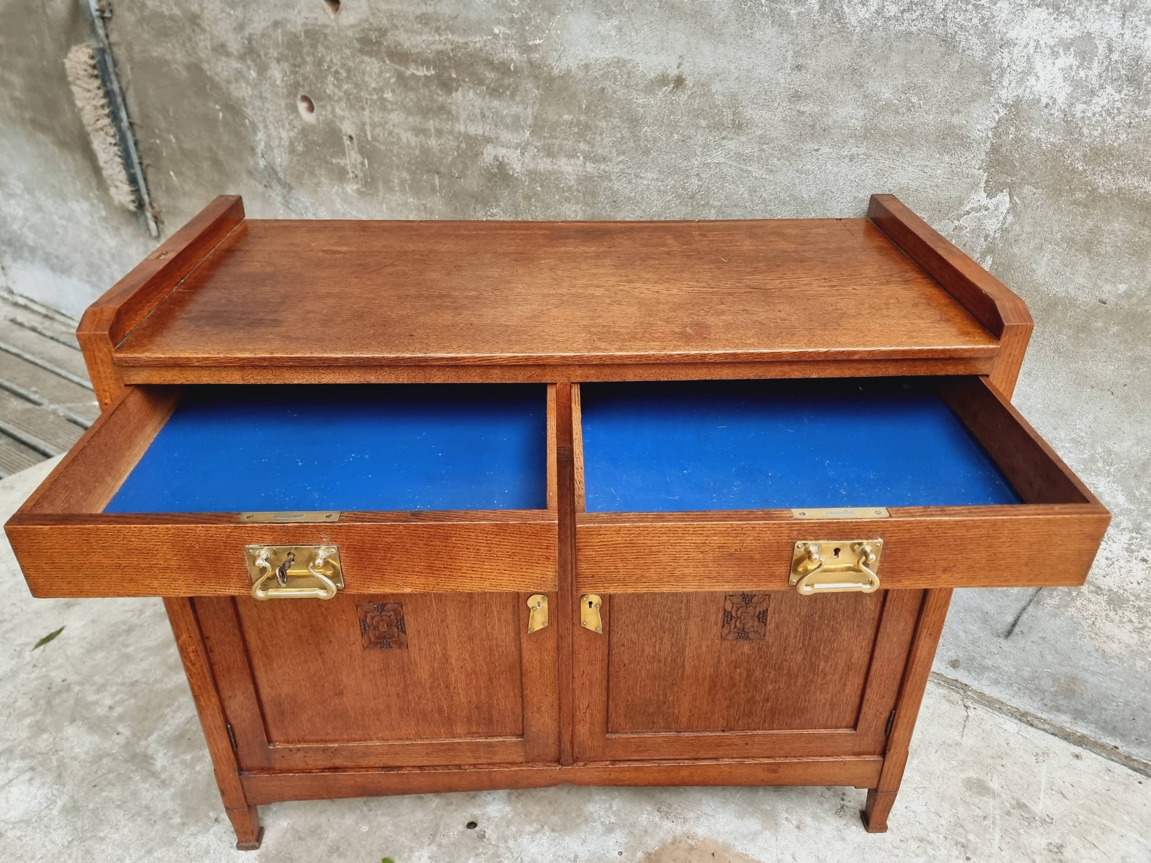 Antique sideboard chest of drawers Art Deco oak