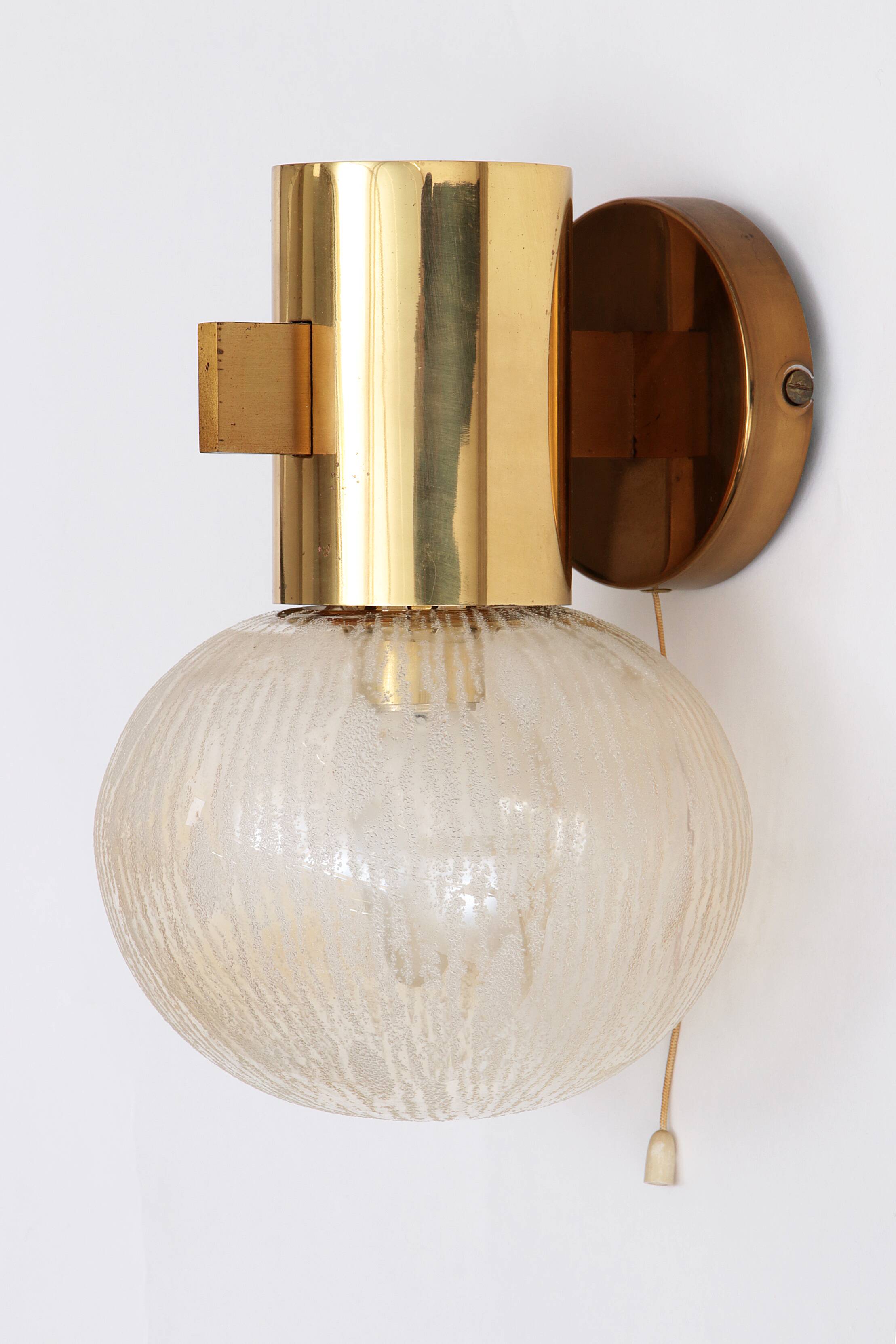 Hans-Agne Jakobsen brass wall lamp with glass Sweden 1960