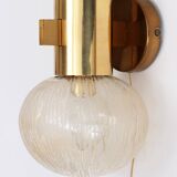 Applique Hans-Agne Jakobsen en laiton avec verre Suède 1960