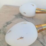 Double sconce brass and opalines by Lunel
