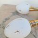 Double sconce brass and opalines by Lunel