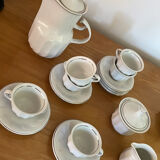 Vintage white porcelain coffee service from hollóháza hungary