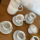 Service à café vintage en porcelaine blanche de Hollóháza Hongrie