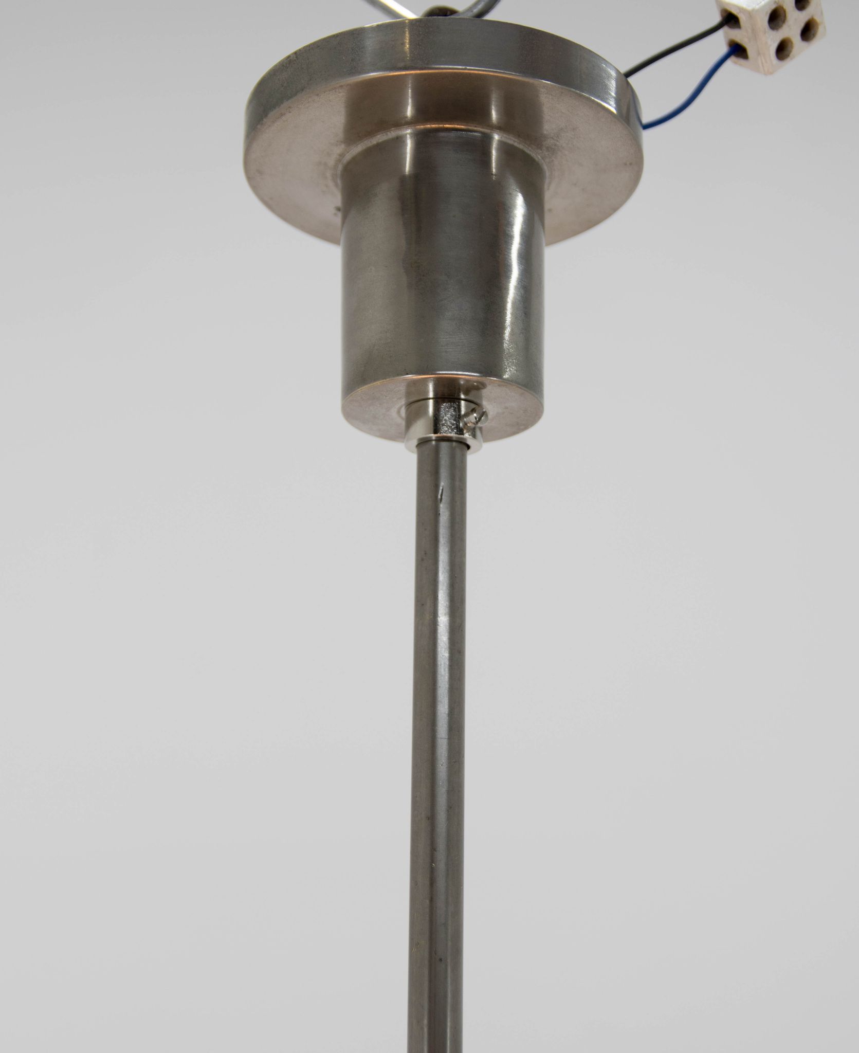 Bauhaus nickel-plated chandelier, 1930s