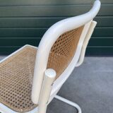Set of 4 Cesca b32 model chairs in white by Marcel Breuer