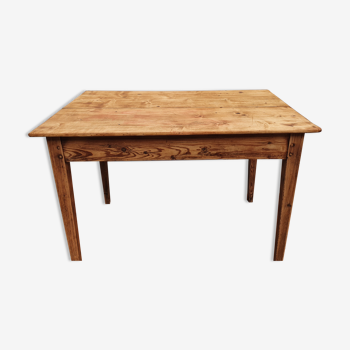 Old farmhouse table waxed wood 110 cm