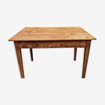 Table de ferme ancienne bois ciré 110 cm