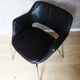 Armchair with leather and chrome armrests