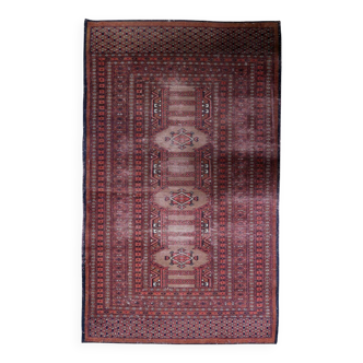 Handmade vintage Uzbek Bukhara rug 95cm x 157cm, 1950s
