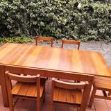 Table & 6 chairs in solid pine 80s
