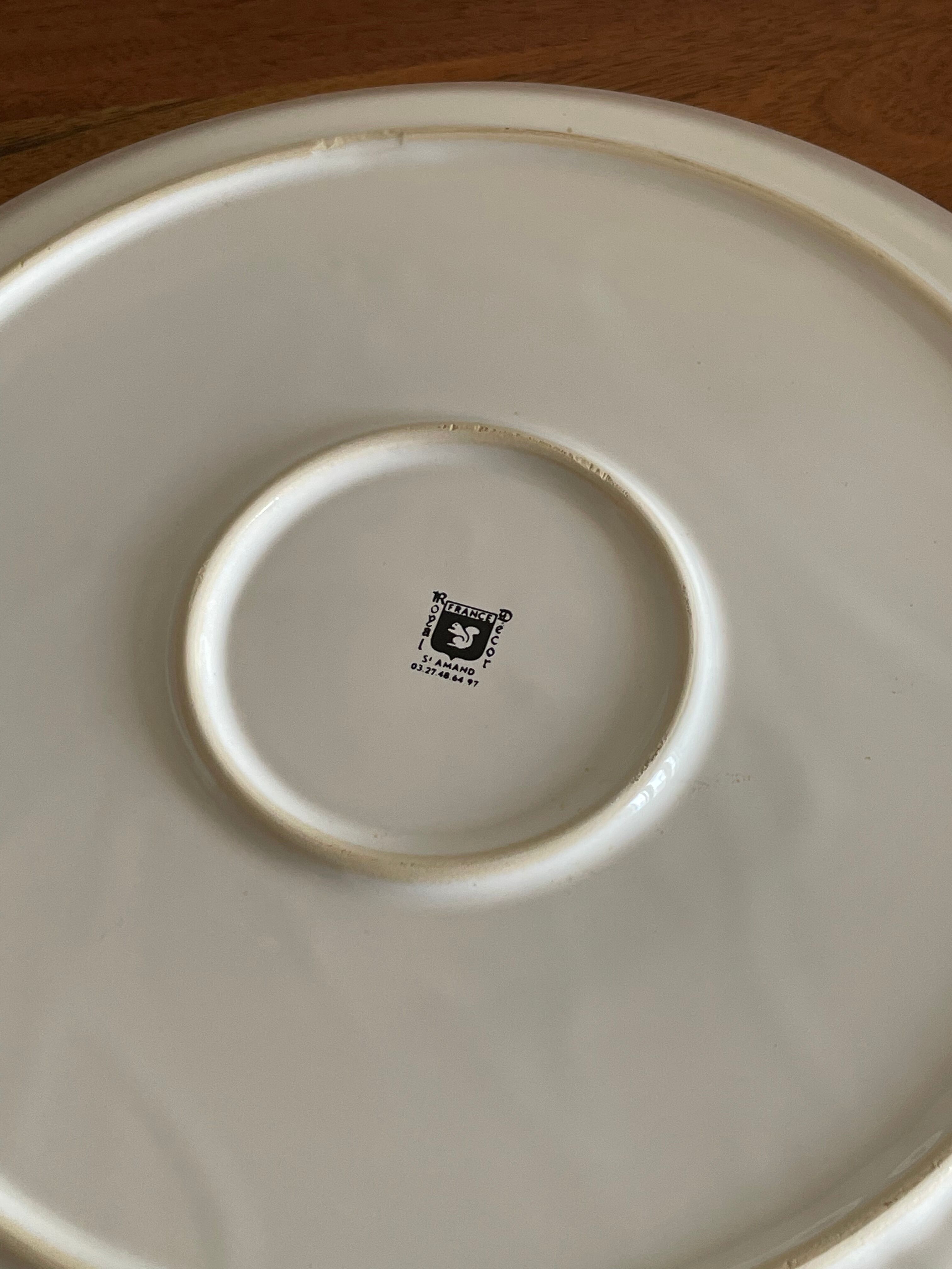 Large plate, earthenware dish of St Amand women's décor and garden