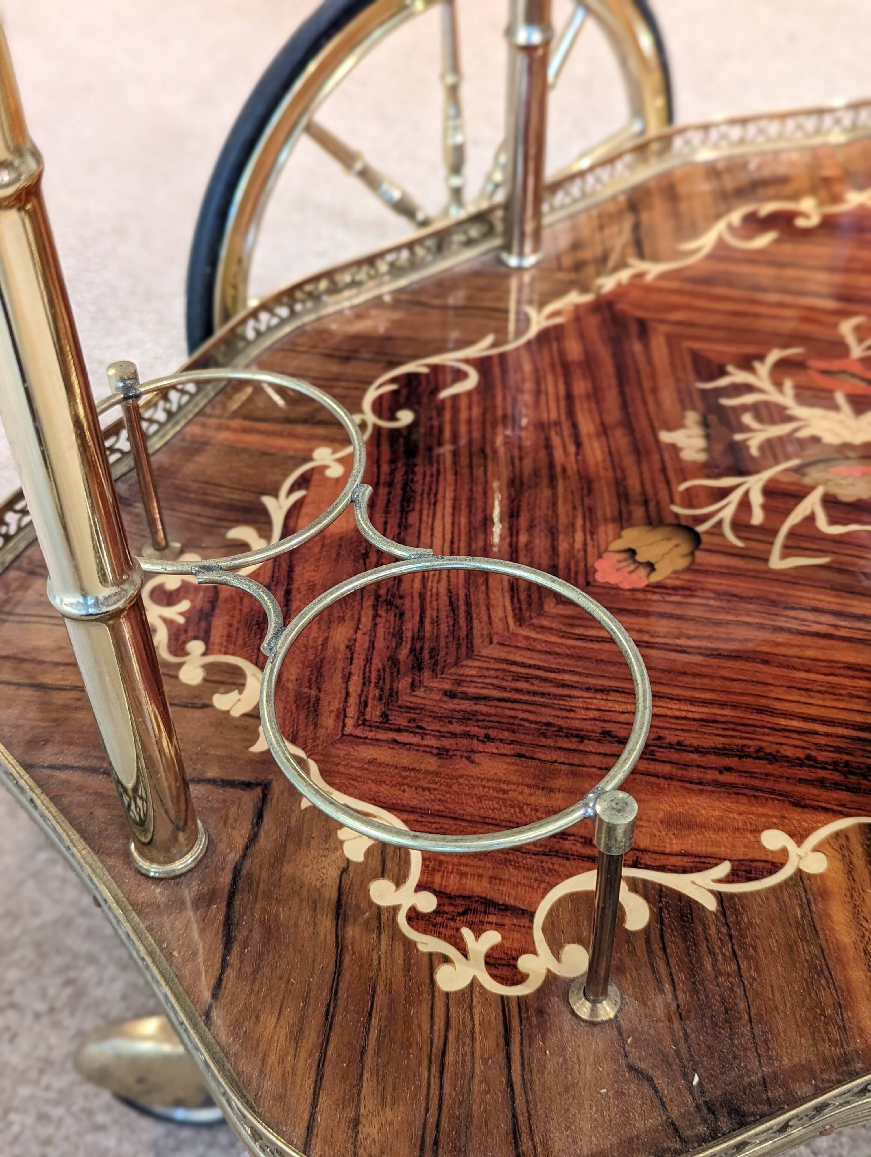 Inlaid rolling trolley