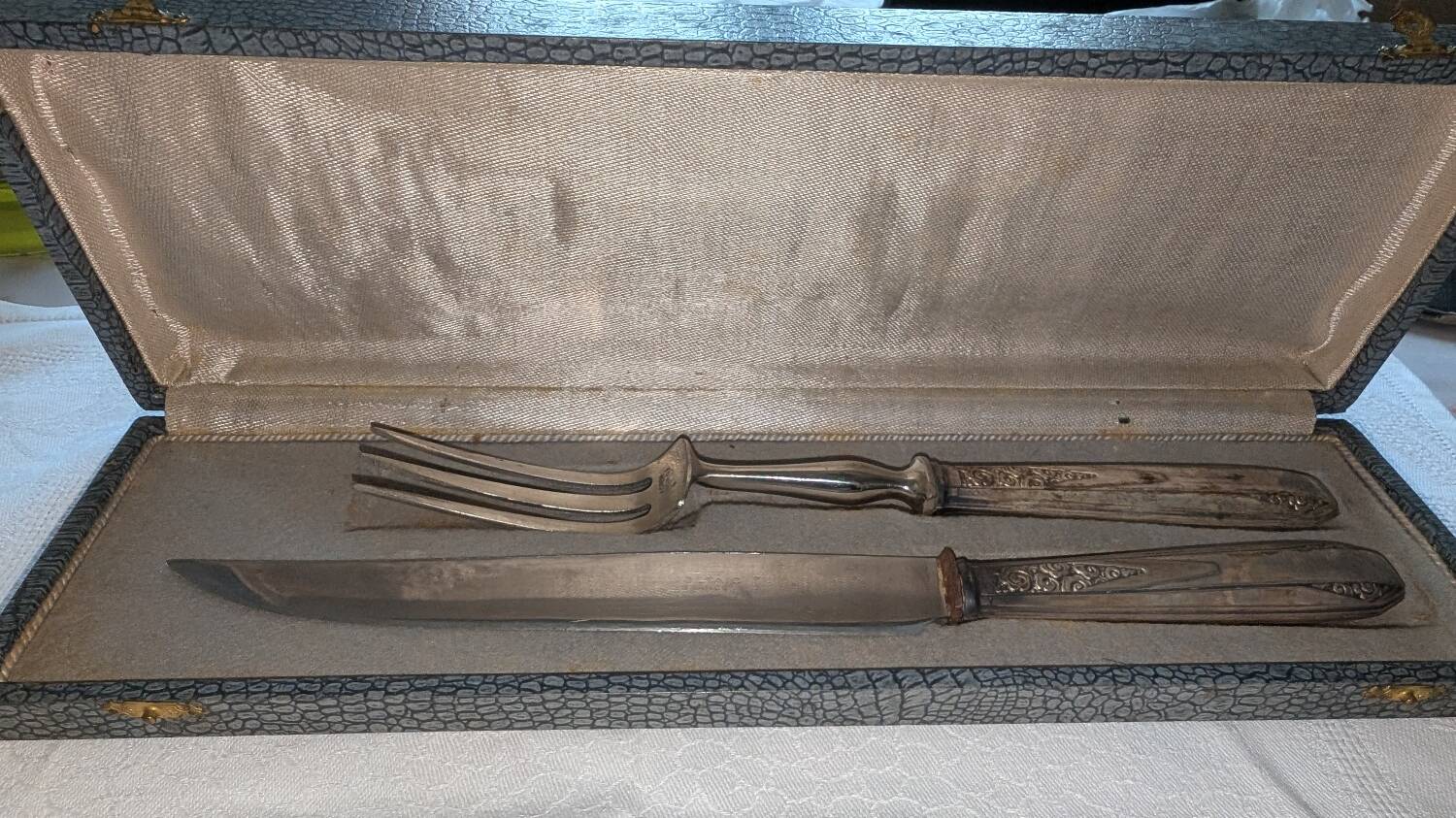Silver-plated metal meat cutlery Voltaic France