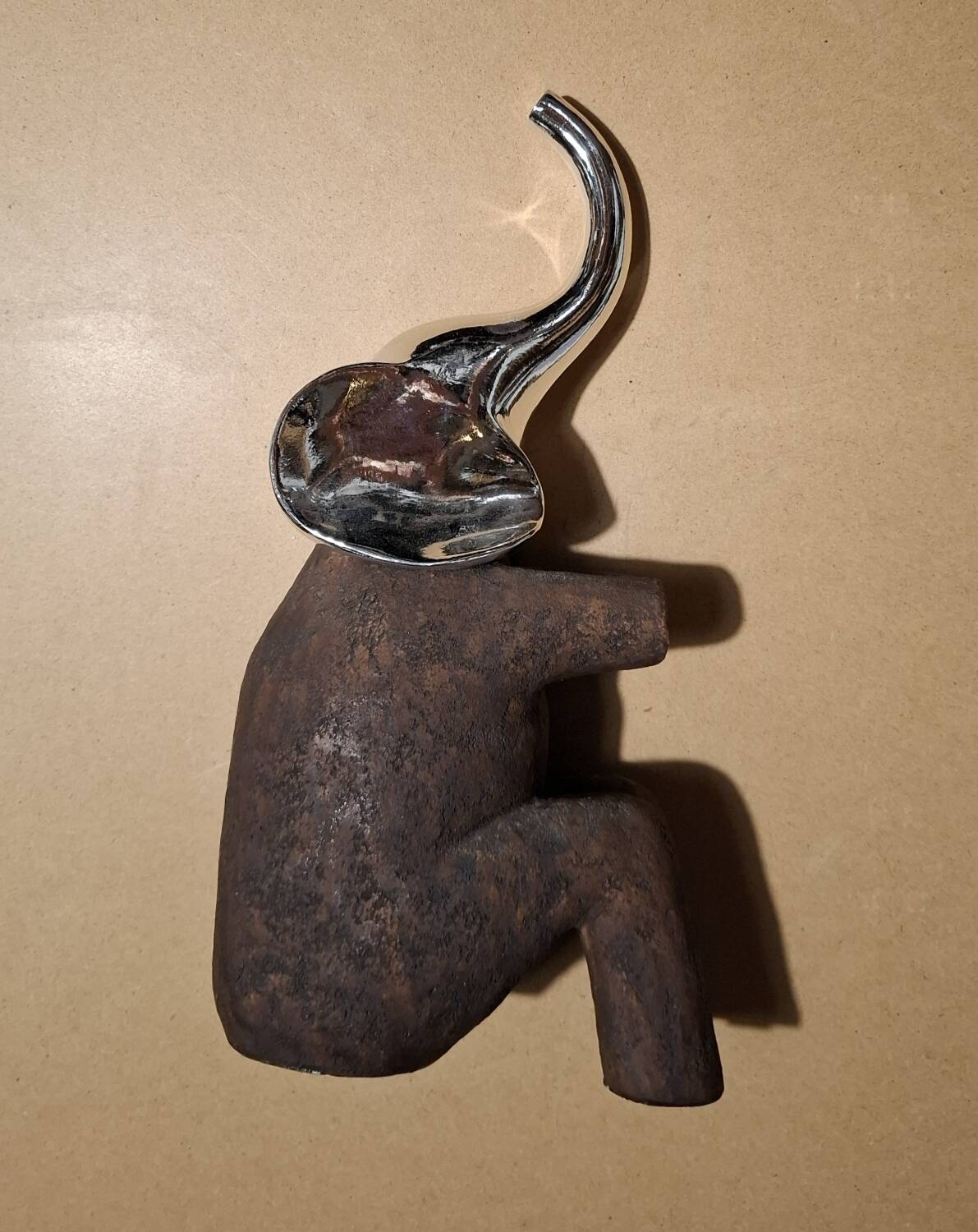 Wooden elephant bookends