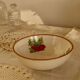 Small vintage ceramic drainer with radish pattern stoneware effect