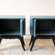 Pair of nightstands Seigaiha blue