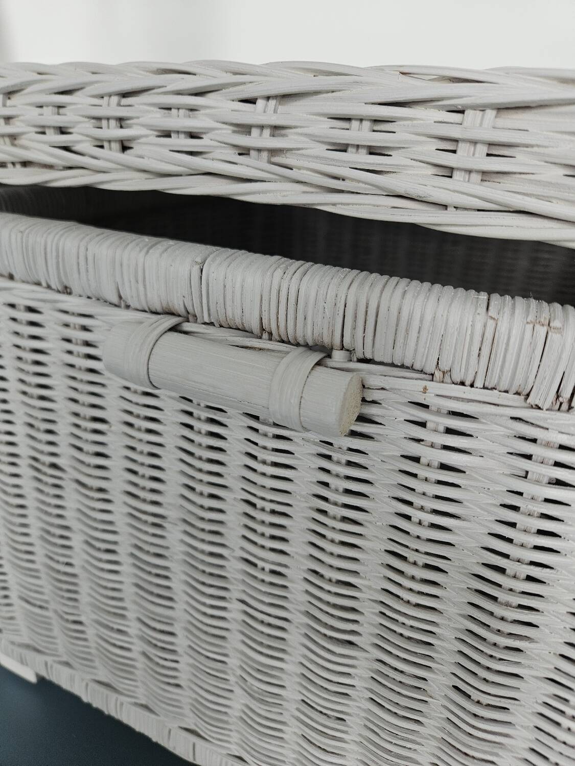 Rattan storage bench