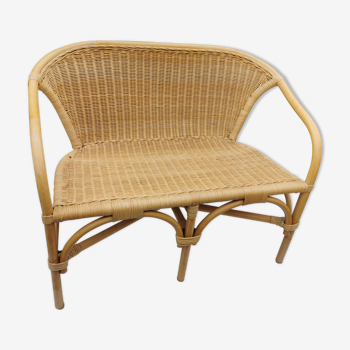 Child bench in rattan