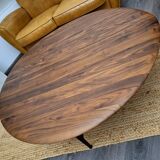 Ampm table basse addisson grand modèle, meuble noyer massif
