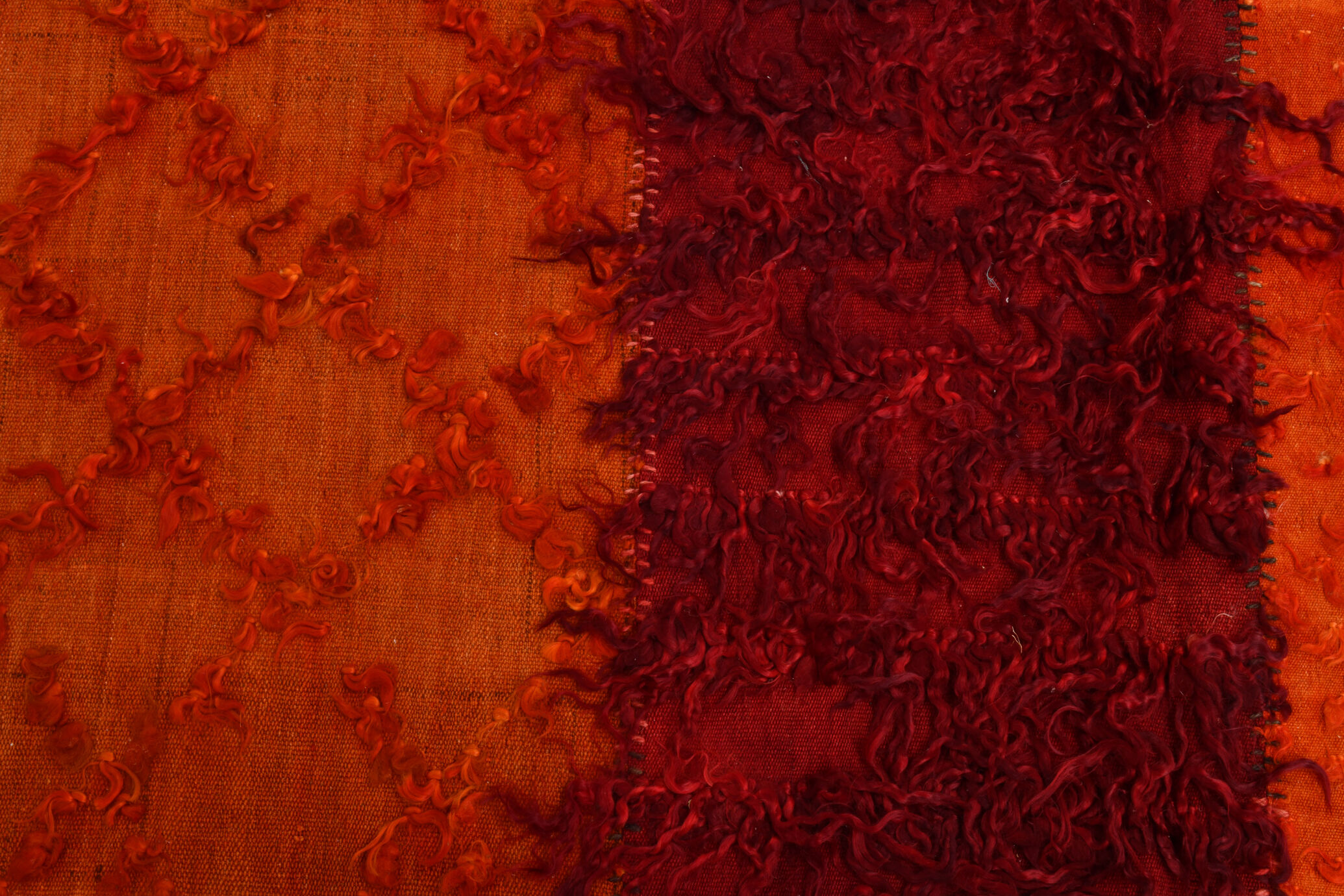 Red & orange tones vintage rug, 163x240 cm