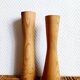 Scandinavian brutalist wooden candle holders