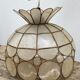 Mother-of-pearl and brass pendant lamp vintage circa 1960