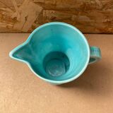 Old digoin pitcher vintage blue ceramic