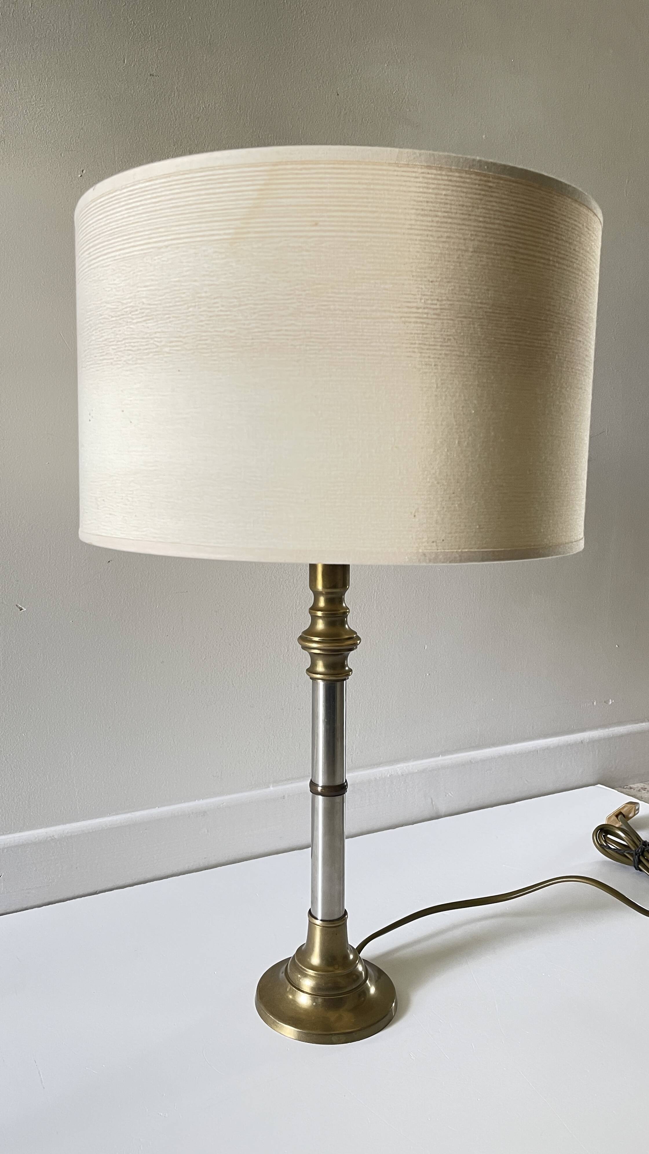 70s lamp with wood effect lampshade