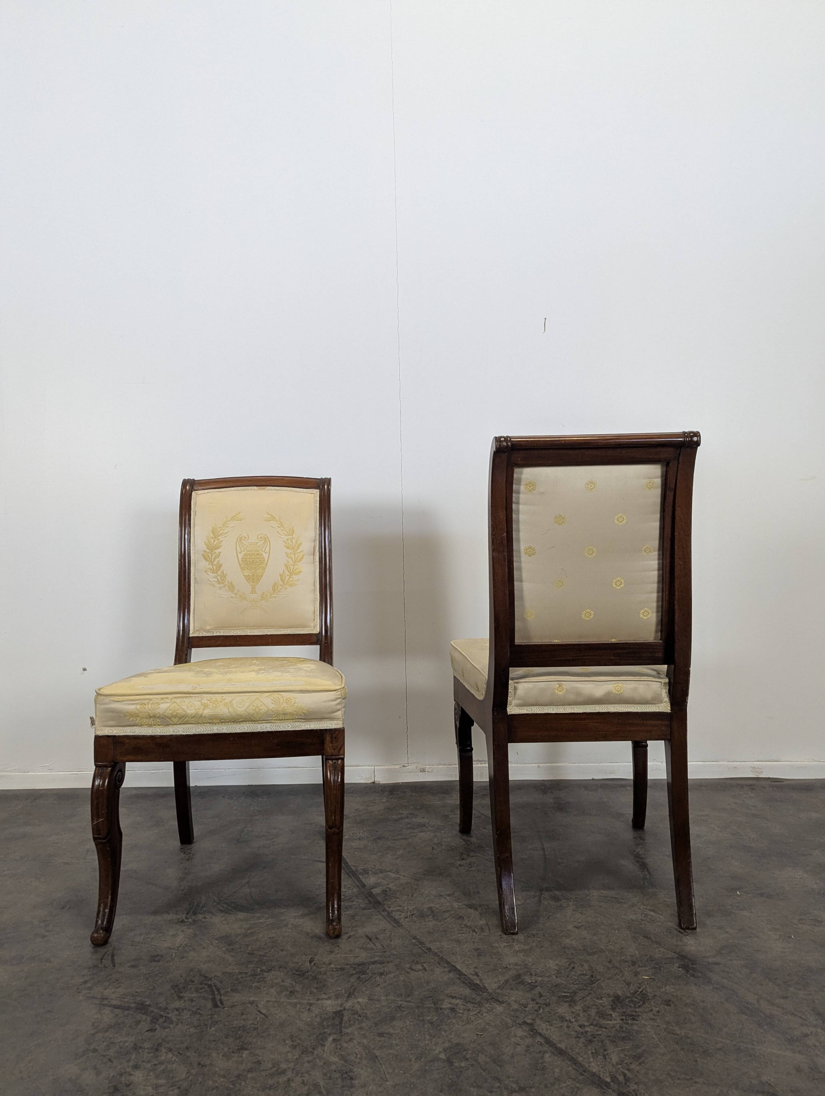 Pair of Restoration period chairs with hock legs