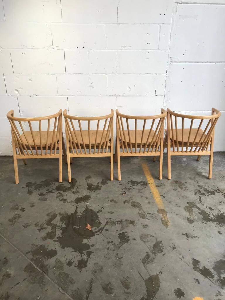 4 V-shaped wooden bistro chairs
