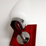Scandinavian wall light, Glass and teak