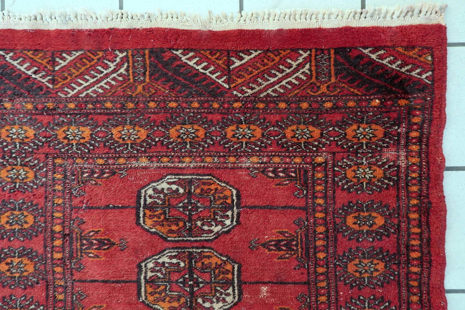 Vintage 1940s Uzbek Bukhara rug 82cm x 122cm - 1C1257