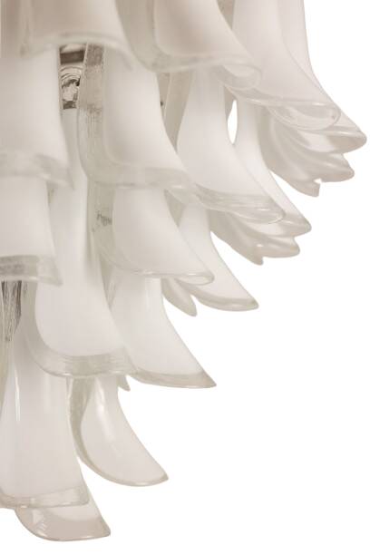 Murano glass chandelier in white and translucent glass