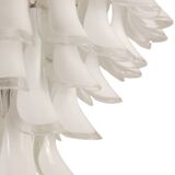 Murano glass chandelier in white and translucent glass