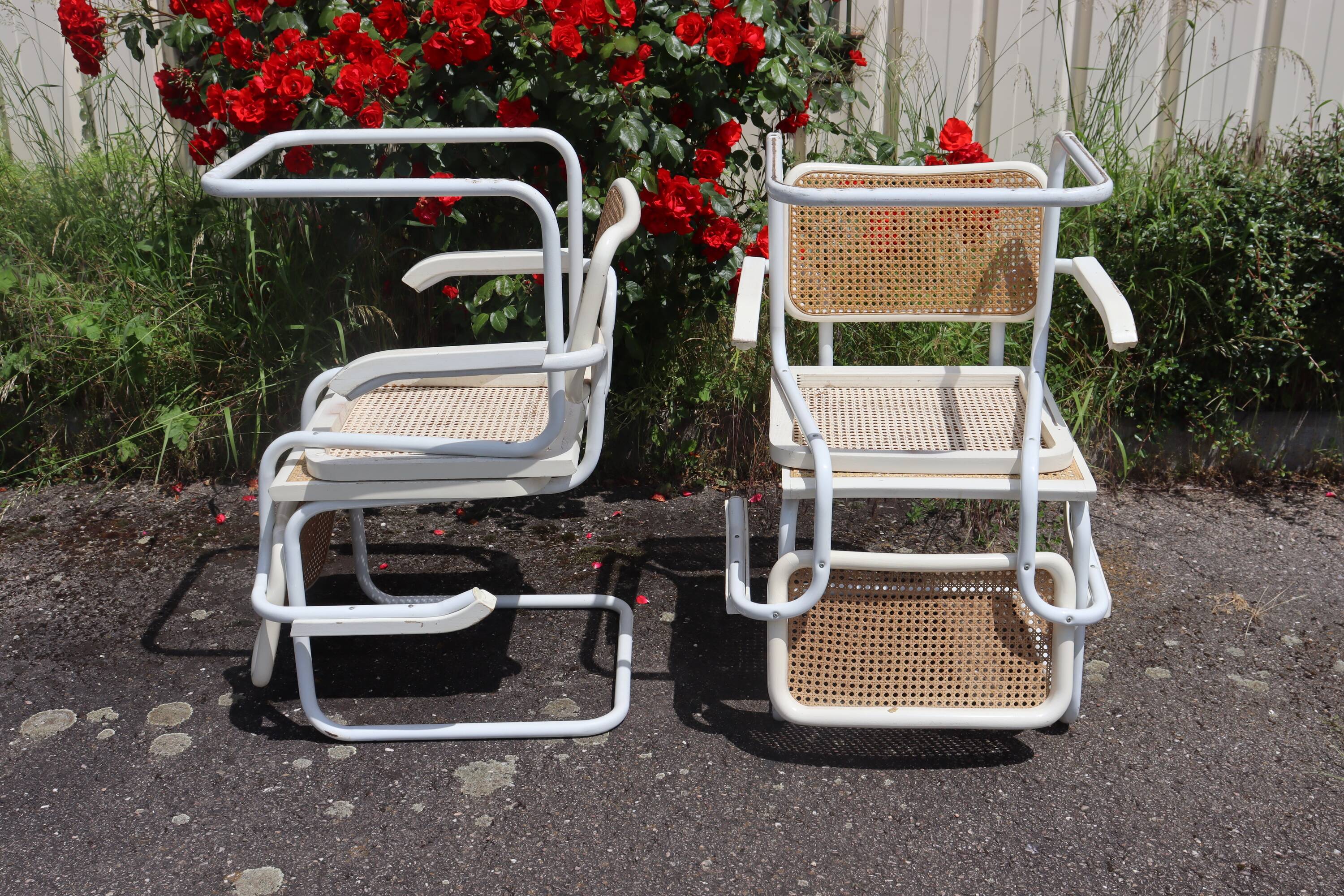 Set of 4 B32 chairs by Marcel Breuer