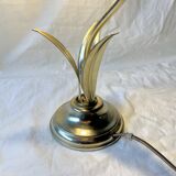 Old brass accent lamp in the shape of a flower