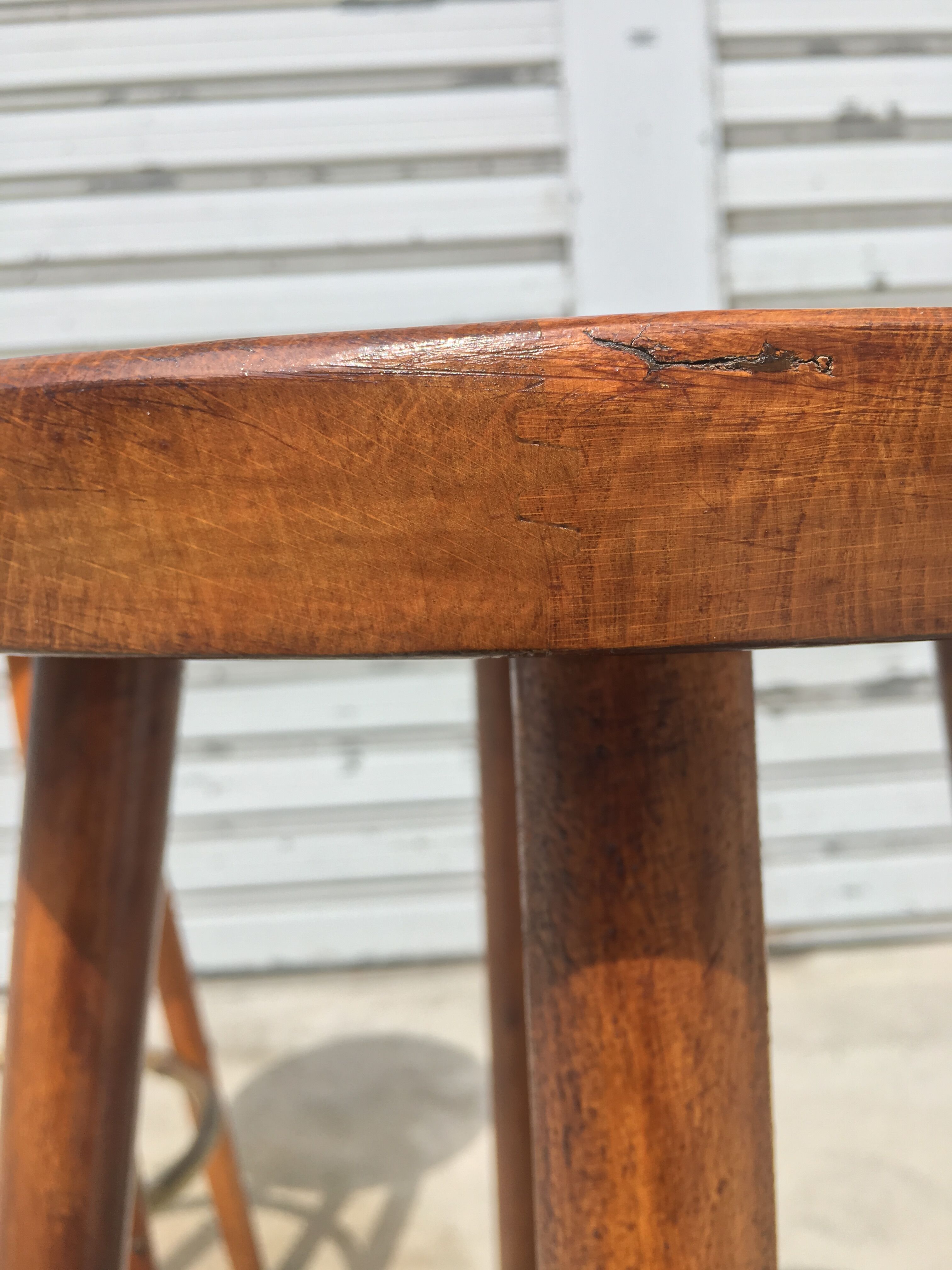 Set of 4 high solid wooden stools