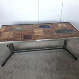 Coffee table Vintage year 70 ceramic tiles