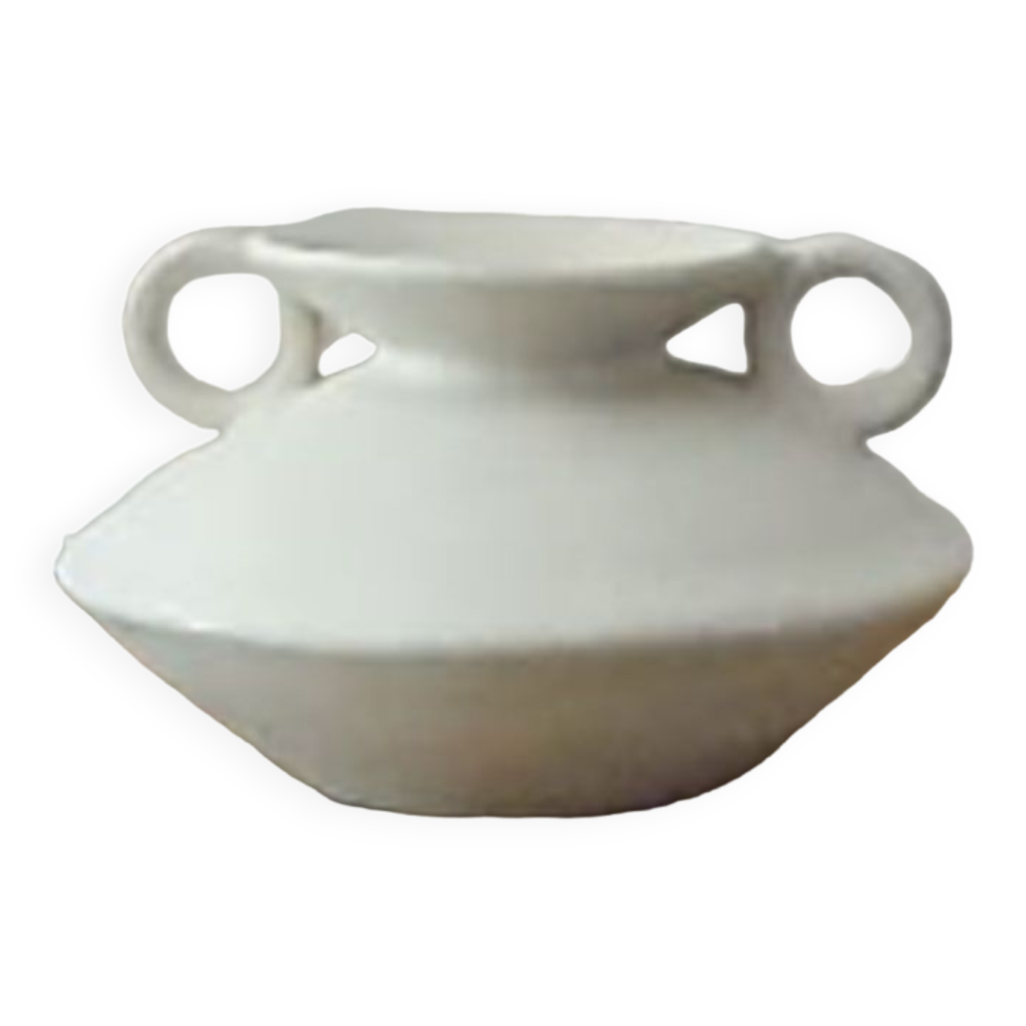 Vase forme organique en tadelakt blanc