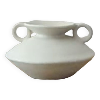 Vase forme organique en tadelakt blanc