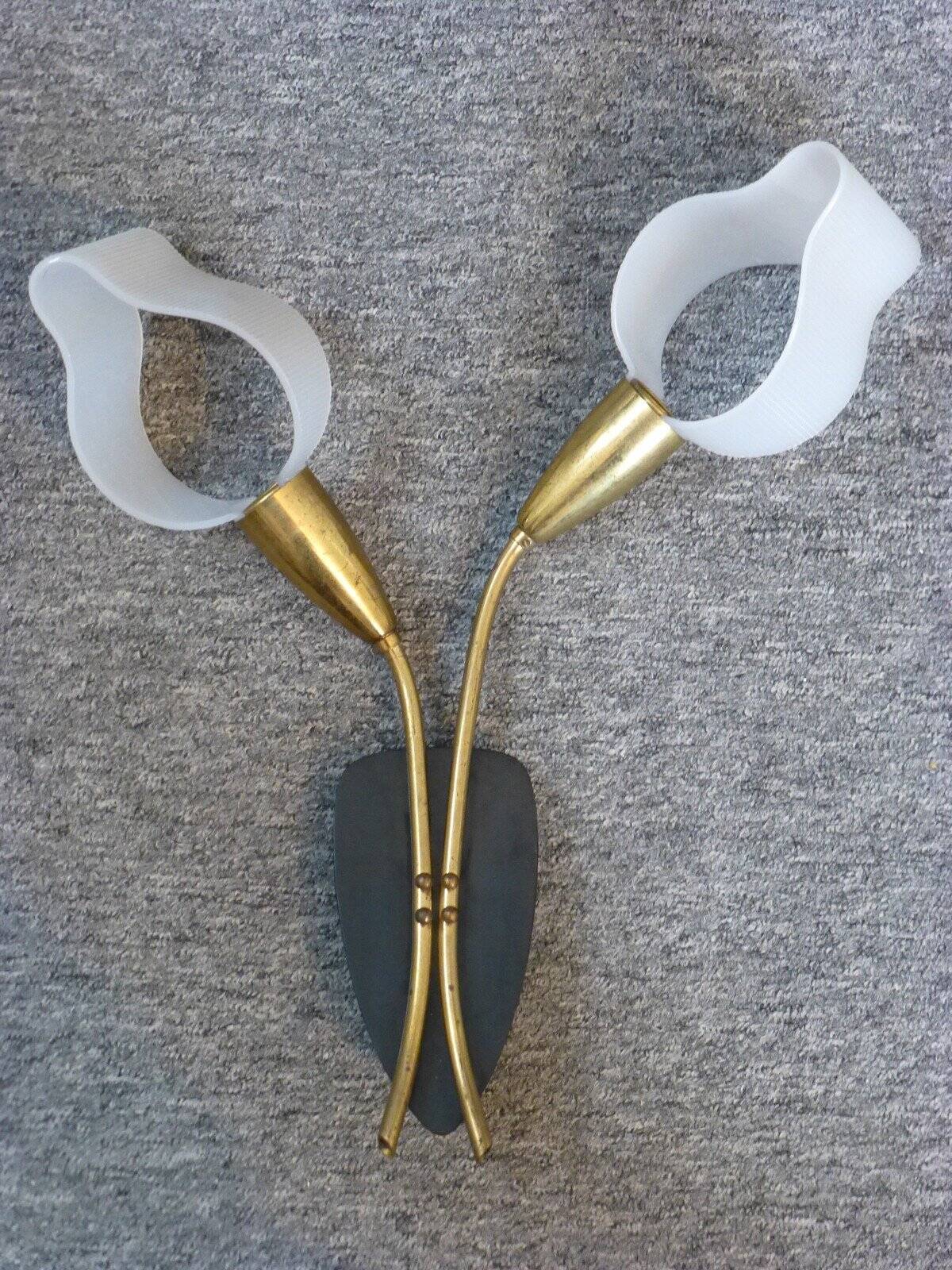 Double wall light 1950s vintage plastic reflector Rockabilly