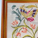Vintage Floral Canvas Tapestry - Retro Wall Hanging Embroidery