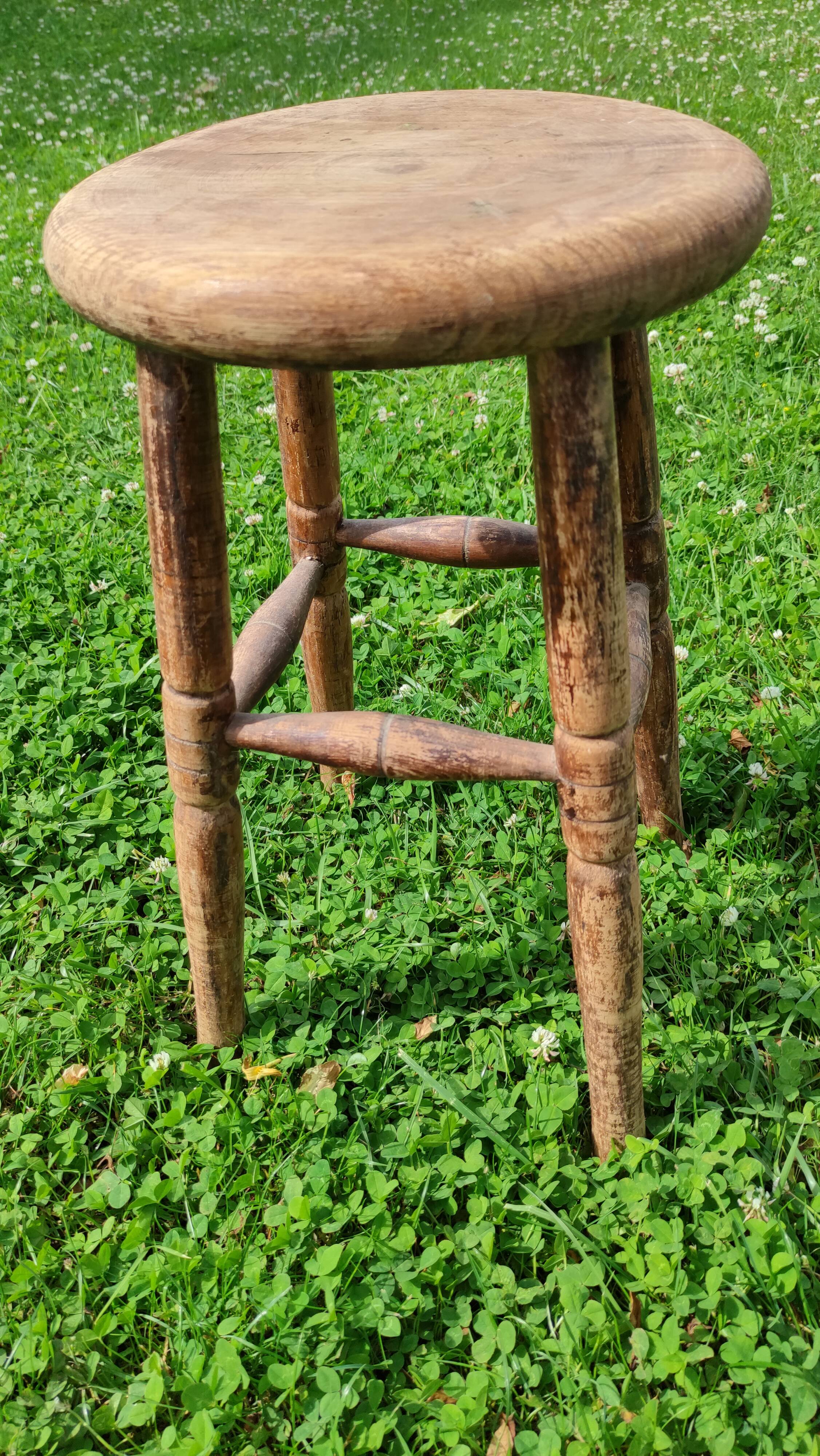 Vintage wooden stool, beautiful patina