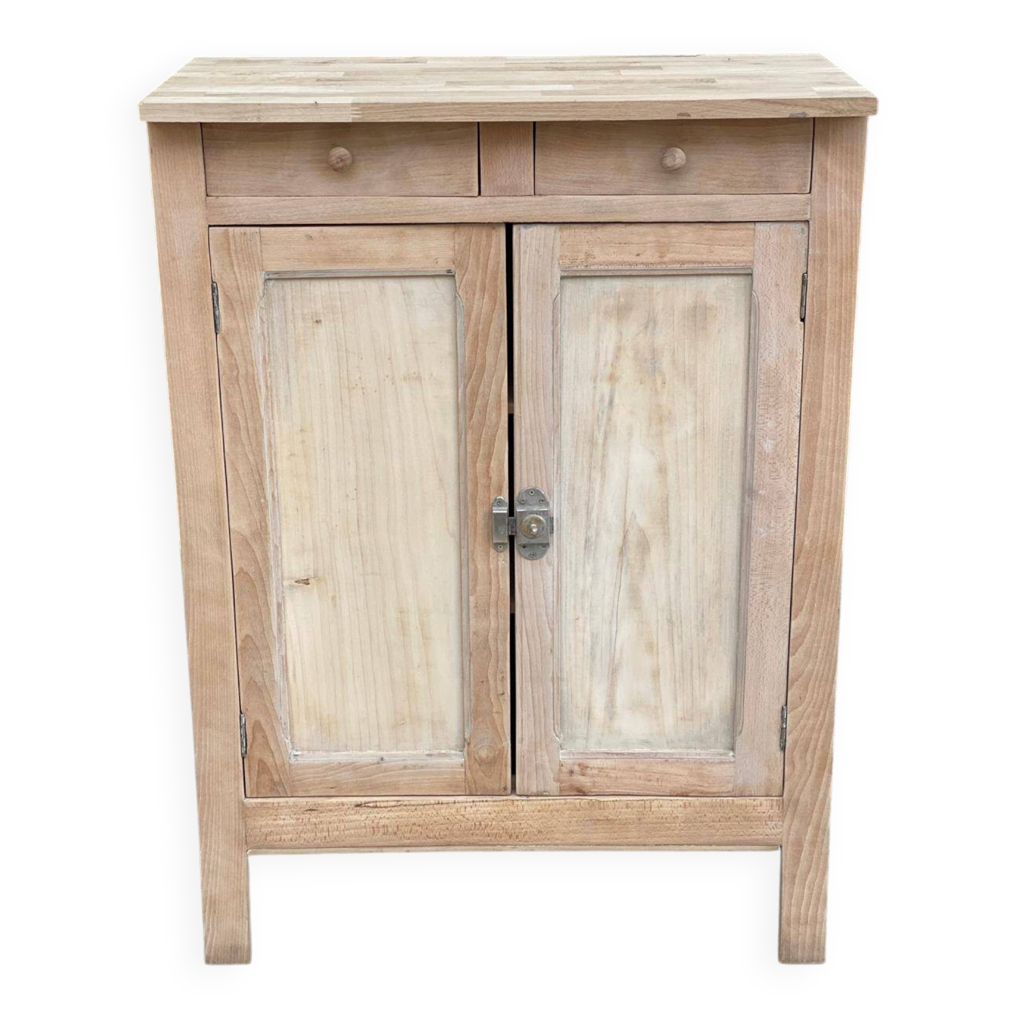 Renovated Parisian sideboard in raw solid wood 72cm