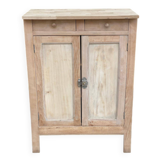 Renovated Parisian sideboard in raw solid wood 72cm